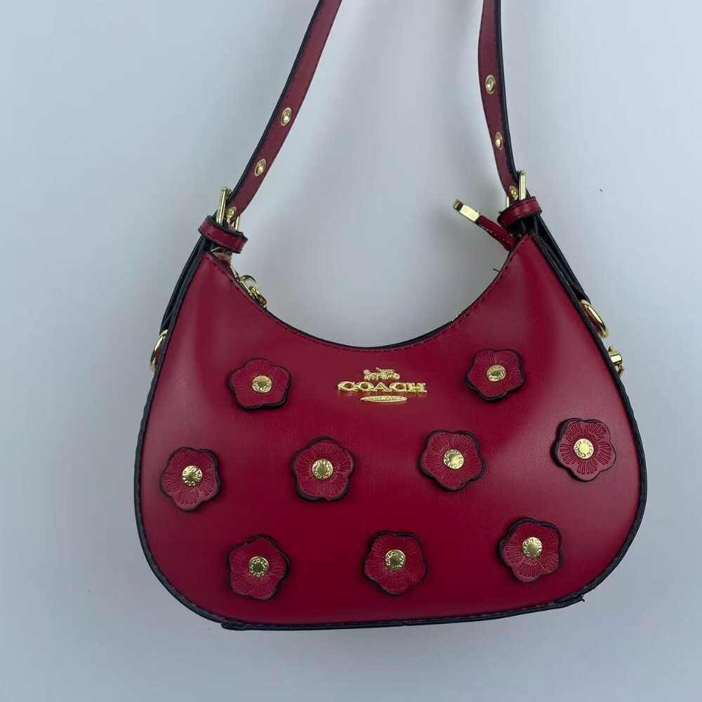 Coach TERI Mini New Ole Summer Leather Floral Embossed Crossbody Bag Handbag